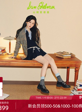 虞书欣同款SAM EDELMAN山姆爱德曼春新厚底玛丽珍乐福鞋女黑JAYLA