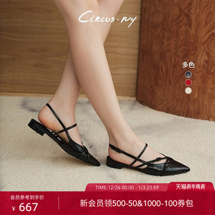 女CIRCUS 扣带尖头凉鞋 SAM EDELMAN山姆爱德曼夏气质低跟一字式