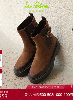 SAM EDELMAN山姆爱德曼冬新复古厚底切尔西靴保暖短靴女BLYTHE