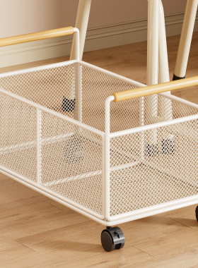 书本收纳箱教室桌下书包置物架带轮可移动小推车高中生装书籍放书整理箱办公室推车学生宿舍好物书架子收纳筐