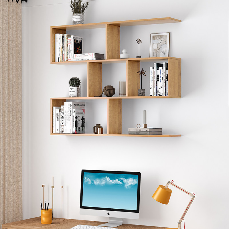 实木墙上书架墙壁置物架客厅墙面壁柜卧室挂墙装饰隔板壁挂吊柜架