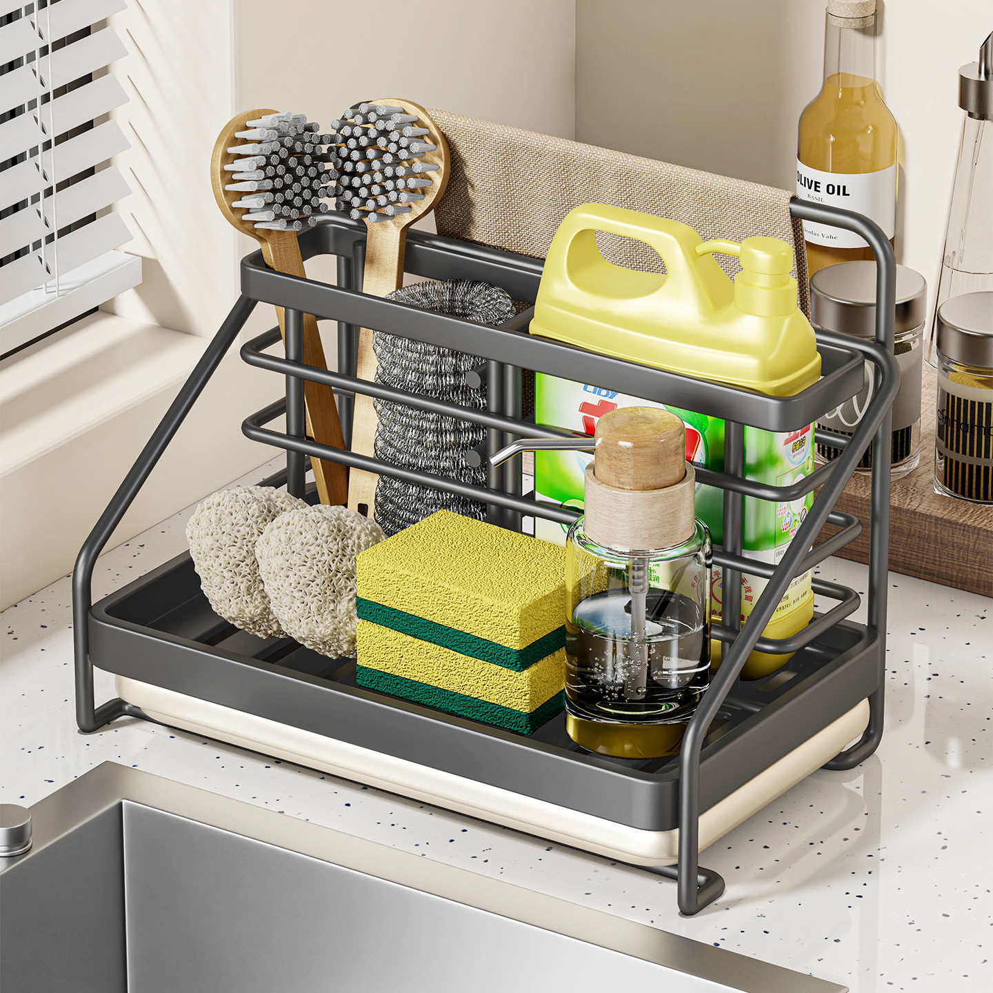 厨房抹布沥水架洗碗布海绵