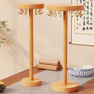 毛笔挂架多功能收纳架文房四宝摆件专用笔托实木悬挂式学生书法专用笔架书房桌面简约毛笔架子毛笔笔架储物架