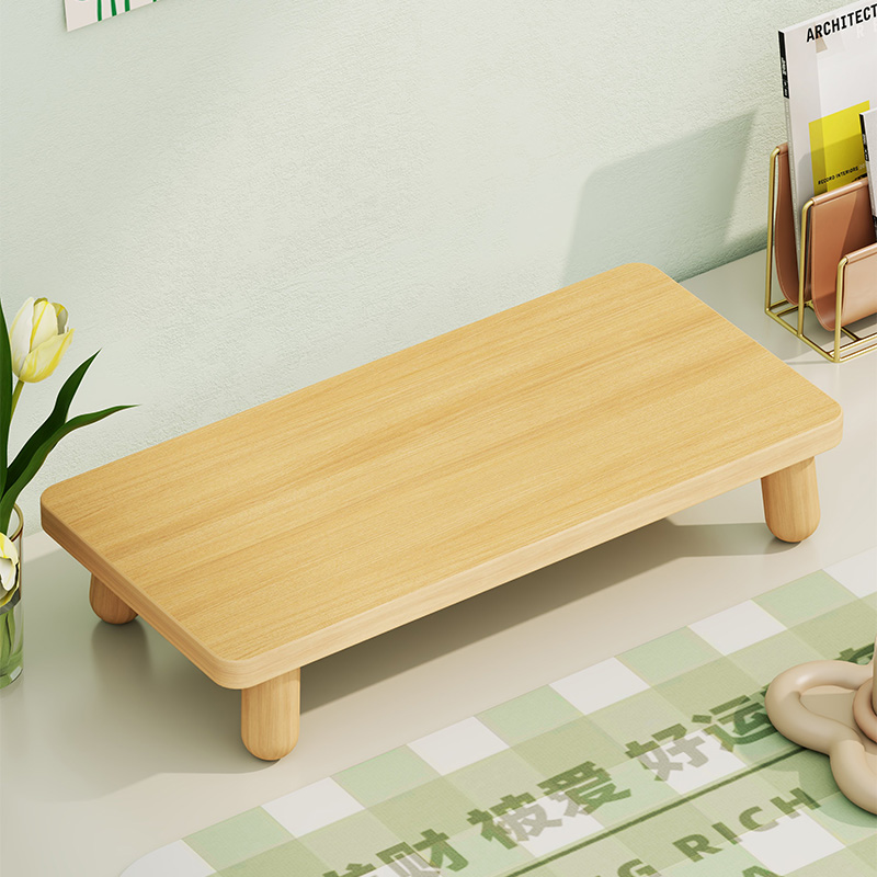 笔记本显示器增高架工位台式电脑屏实木收纳架显示屏底座垫高架子