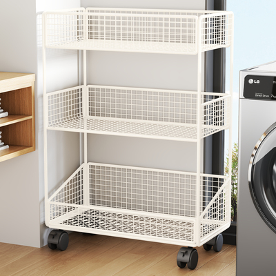 卫生间置物架夹缝移动小推车