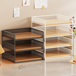 文件收纳架办公室桌面大容量文件夹工位资料档案置物架办公用品收纳盒收纳框书房桌上书本书架A4纸文件放置架