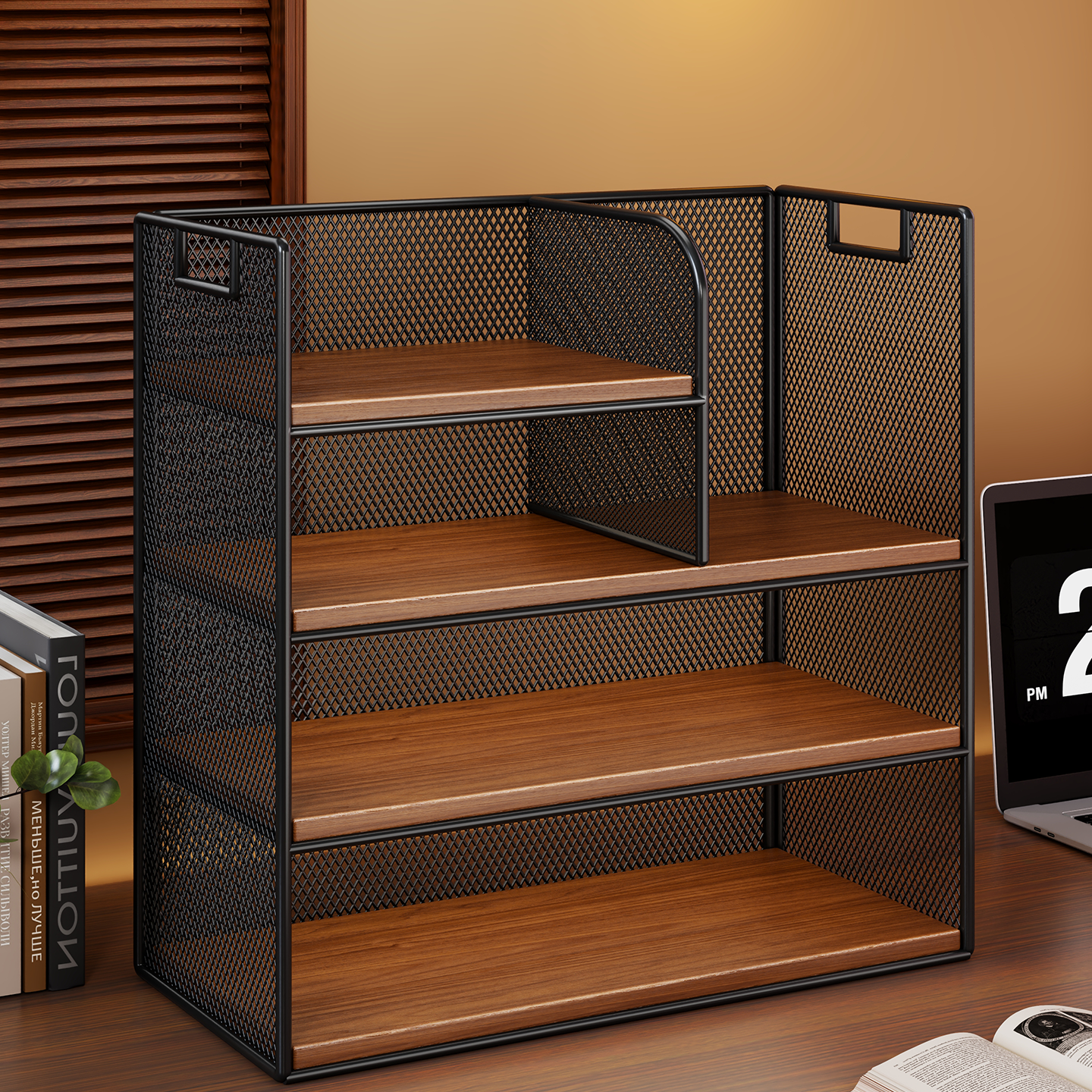 桌面书架家用书桌多层小型书本收纳架子简易书柜办公桌文件置物架,住宅家具,书架,淘宝优惠券,粉丝福利购,淘宝优惠卷