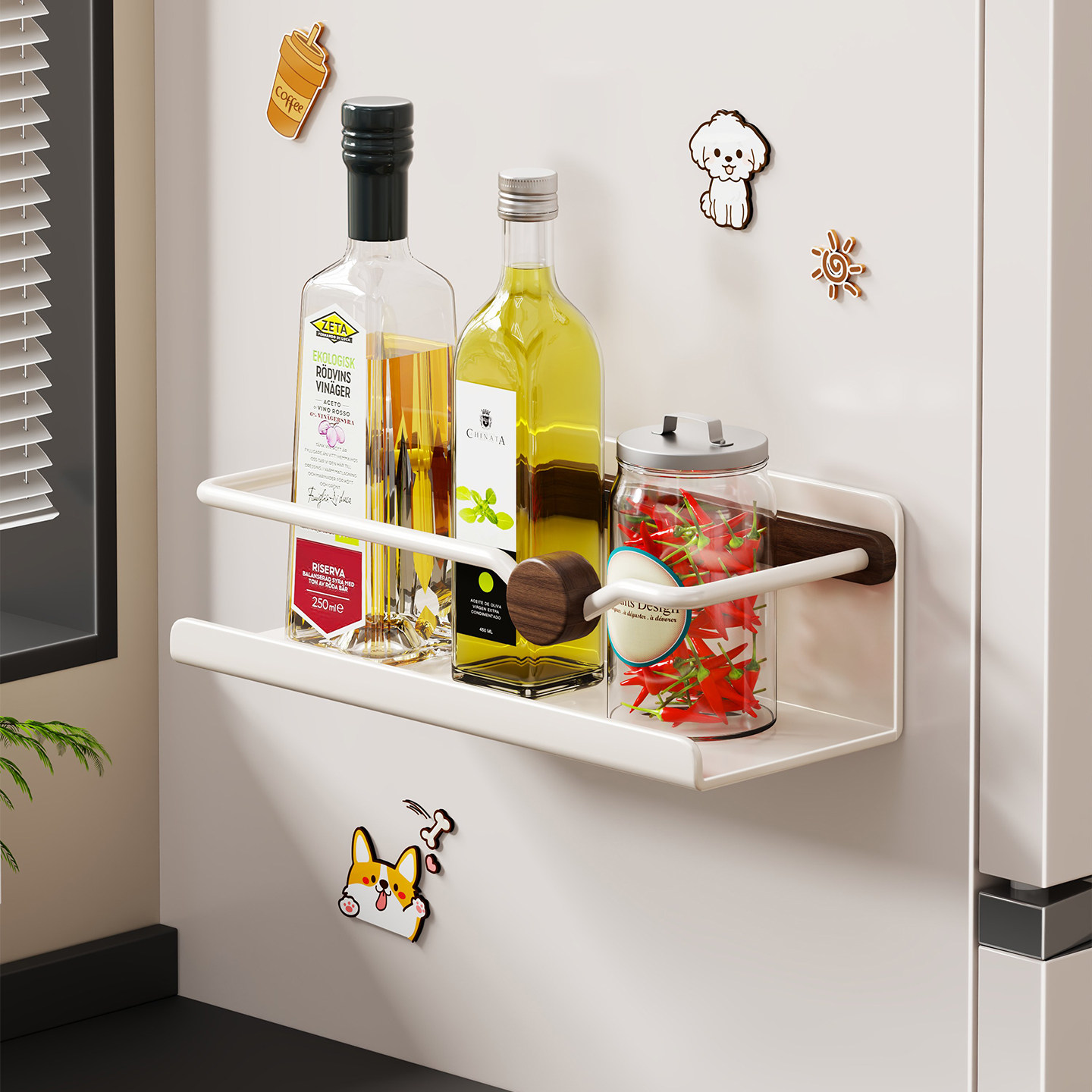 厨房置物架冰箱侧磁吸收纳架柜子旁边的架子边缝隙挂篮筐免打孔架,厨房/烹饪用具,厨房置物架/置物柜/角架,淘宝优惠券,粉丝福利购,淘宝优惠卷