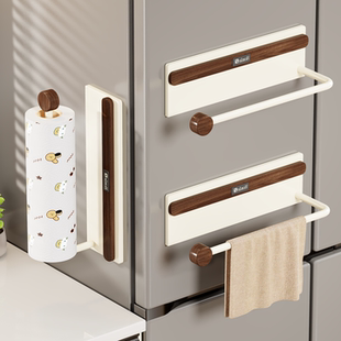 懒人抹布磁吸置物架收纳架厨房纸巾架卷纸挂架橱柜用纸保鲜膜整理