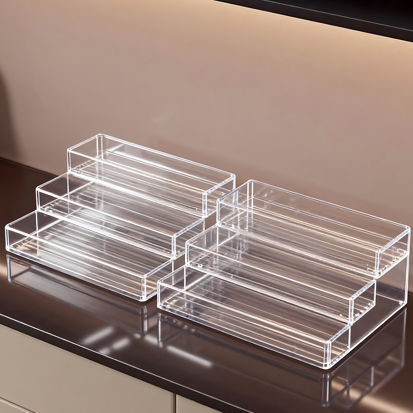 酒架子桌面多层阶梯式洋酒展示架吧台迷你红酒瓶收纳亚克力置物架