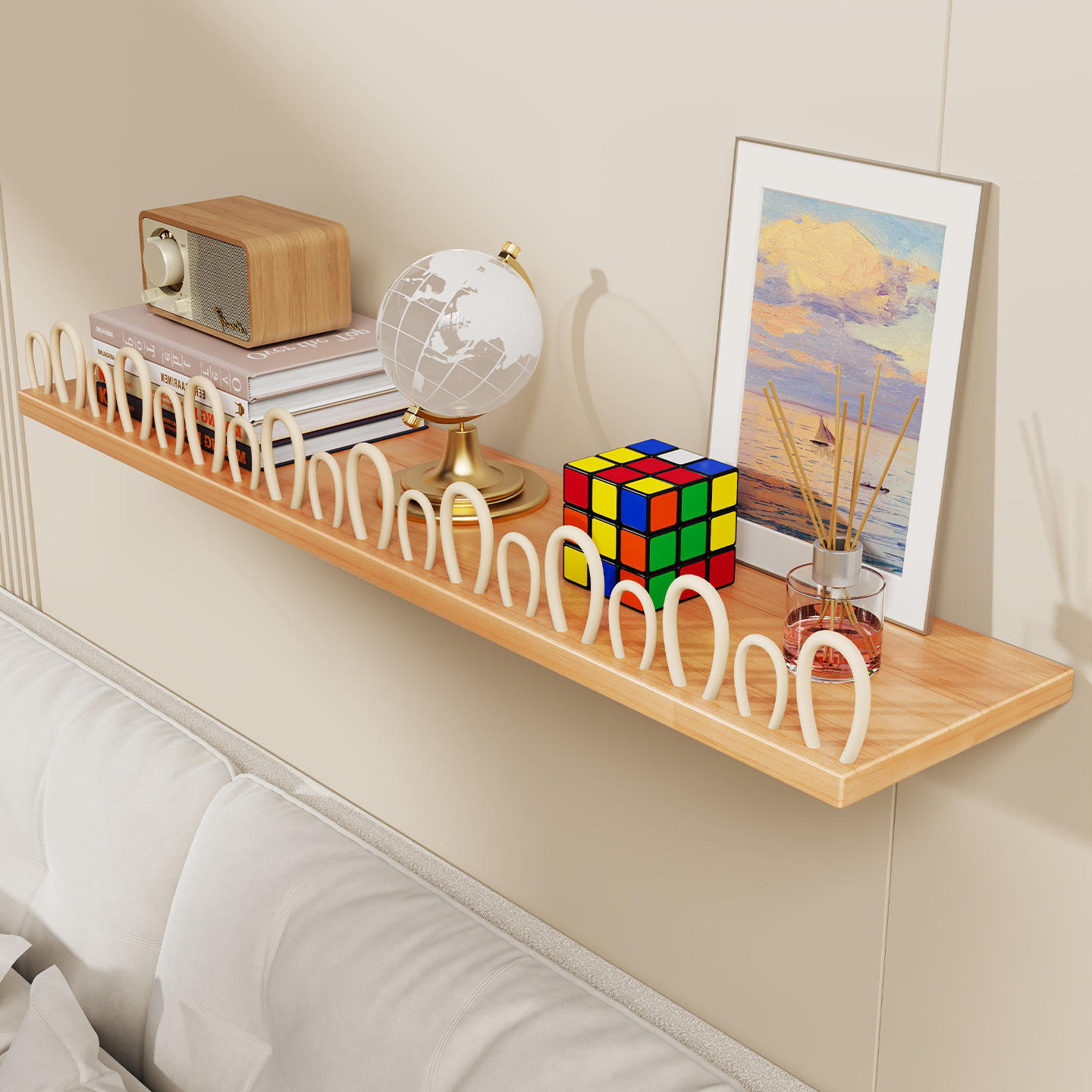 实木墙上置物架卧室收纳架展示杂志书报架客厅墙面隔板装饰陈列架,住宅家具,书架,淘宝优惠券,粉丝福利购,淘宝优惠卷