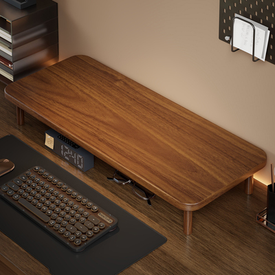 实木显示器增高架办公桌屏幕