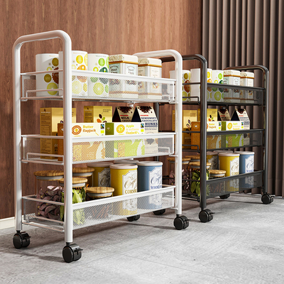 小推车置物架家用客厅厨房零食蔬菜水果多层移动落地多功能收纳架