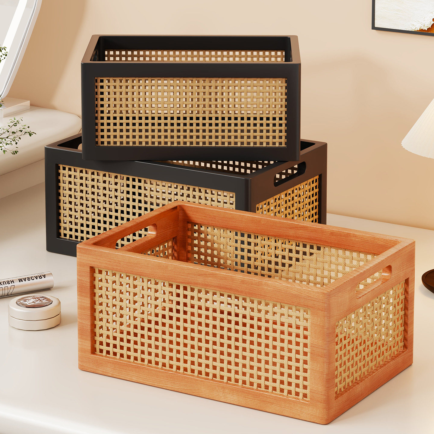 实木化妆品收纳盒宿舍桌面置物架办公桌工位大学生寝室书桌整理架,收纳整理,化妆箱/盒,淘宝优惠券,粉丝福利购,淘宝优惠卷