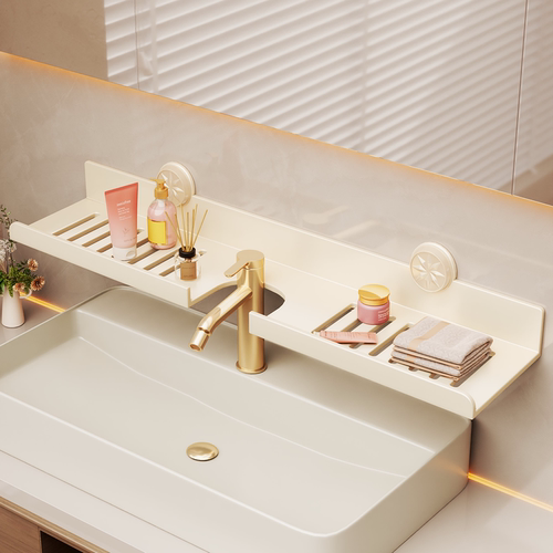 浴室免打孔吸盘壁挂水龙头置物架