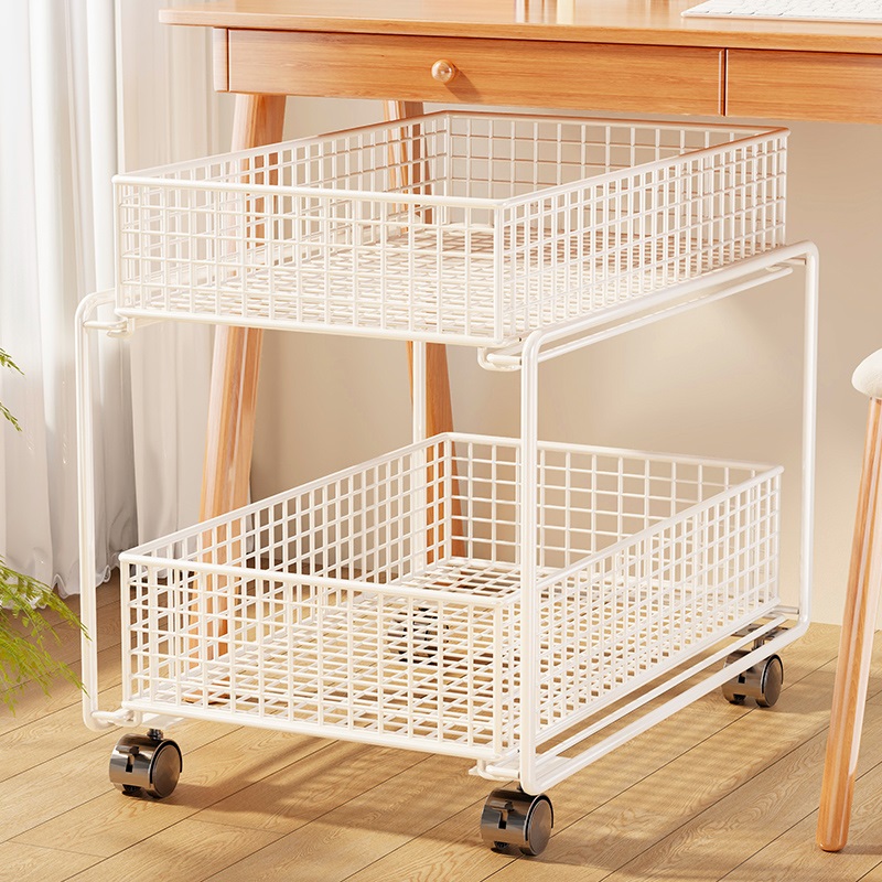 文件柜办公桌置物架收纳盒儿童书架绘本整理架双层储物柜子可移动