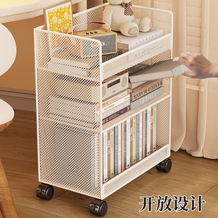 课桌旁置物架落地小书架移动桌边书架侧边书本收纳架儿童简易书柜