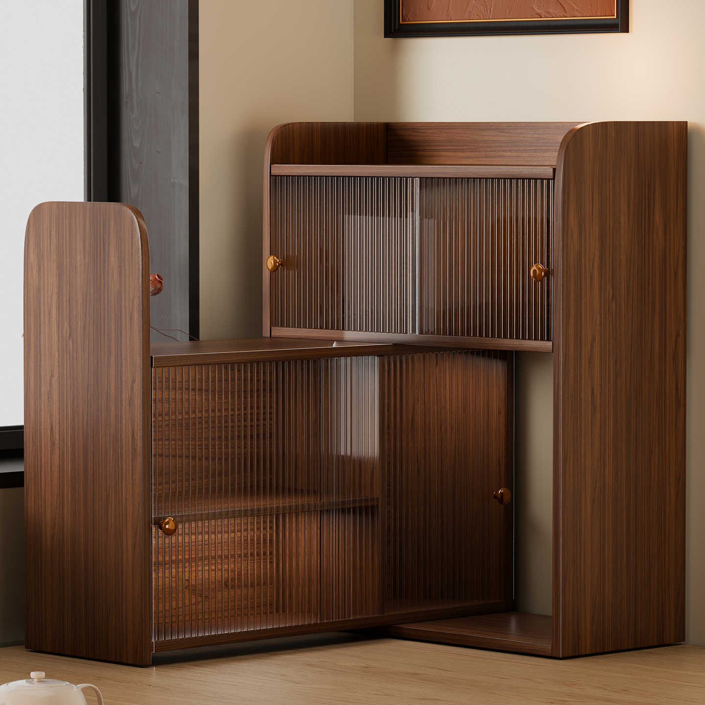 桌面可伸缩多层化妆品收纳盒