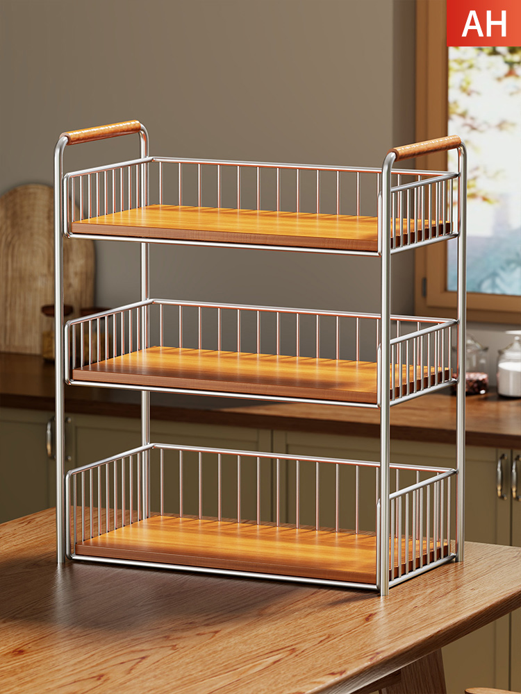 餐桌分层置物架桌面多层整理架饭桌上简易储物柜零食架子收纳好物