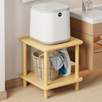 置地迷你洗衣机置物架原木
