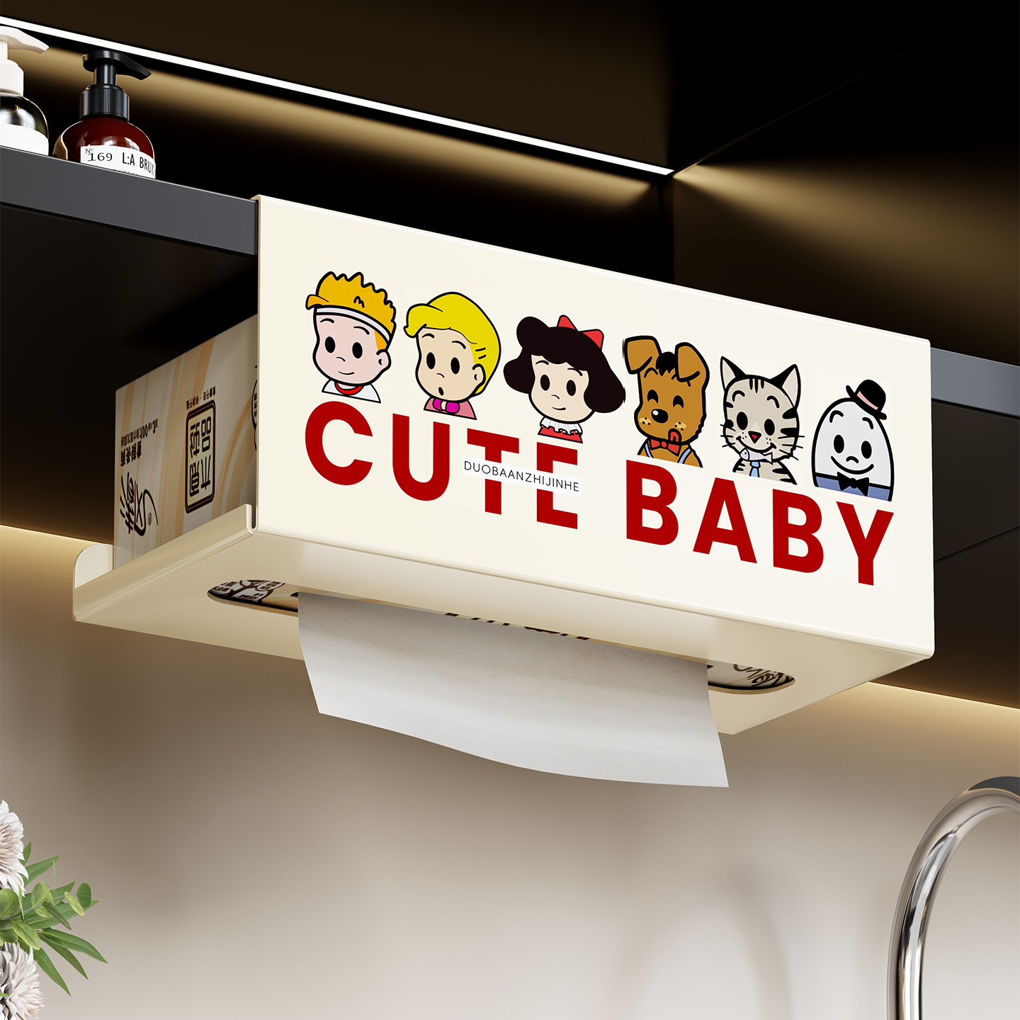 厨房纸巾架免打孔壁挂式用纸架橱柜门厕所卷纸挂架收纳倒挂抽纸盒,收纳整理,纸巾盒,淘宝优惠券,粉丝福利购,淘宝优惠卷