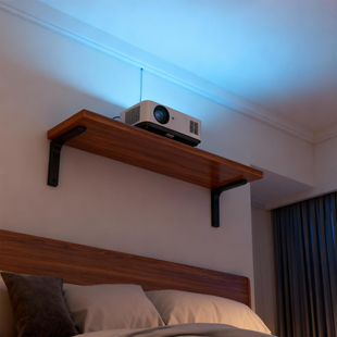 墙上置物架床头墙壁投影仪支撑架墙面壁挂一字板隔板免打孔挂书架