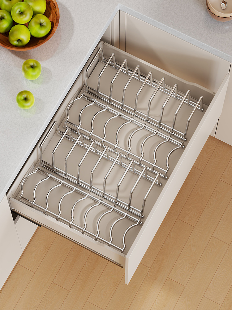 厨房柜内碗碟碗盘沥水架碗架家用多功能碗筷收纳筐家庭收纳整理架