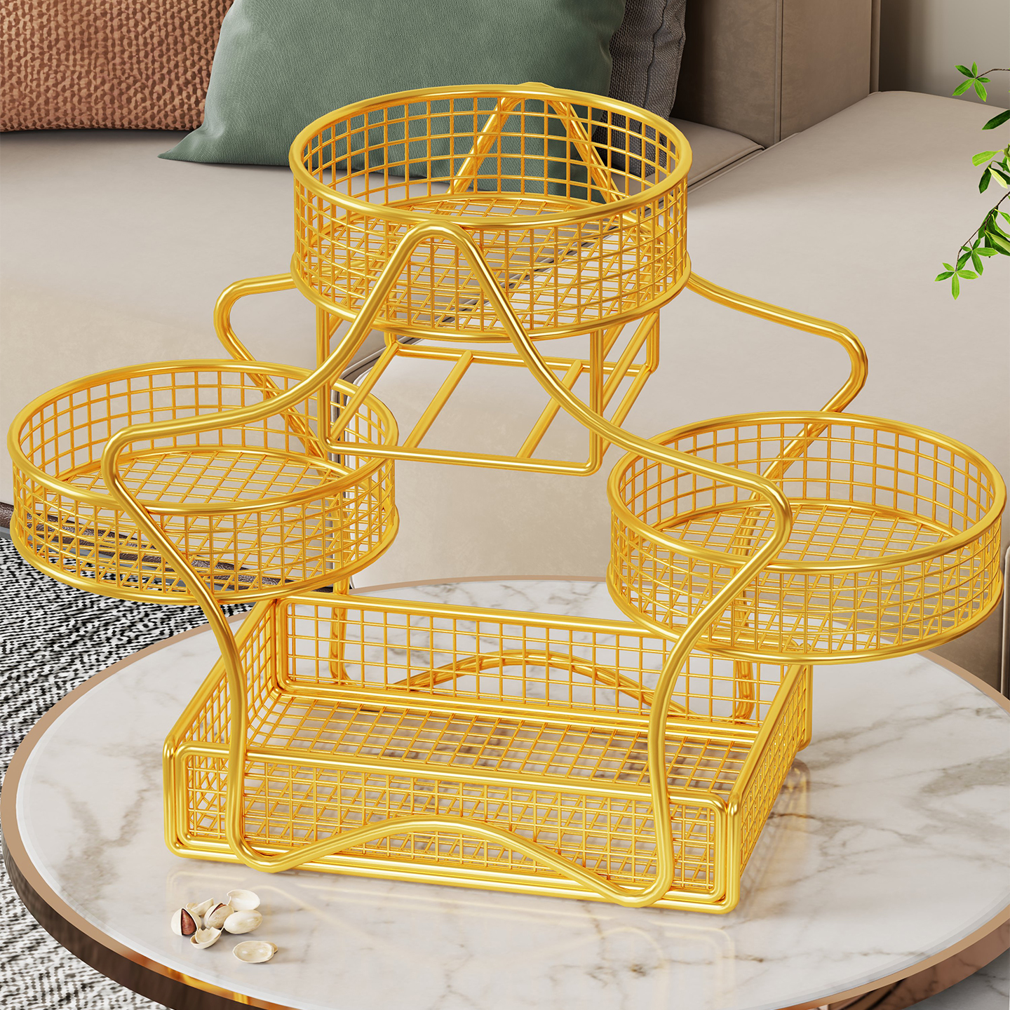 水果盘多层客厅茶几干果点心收纳