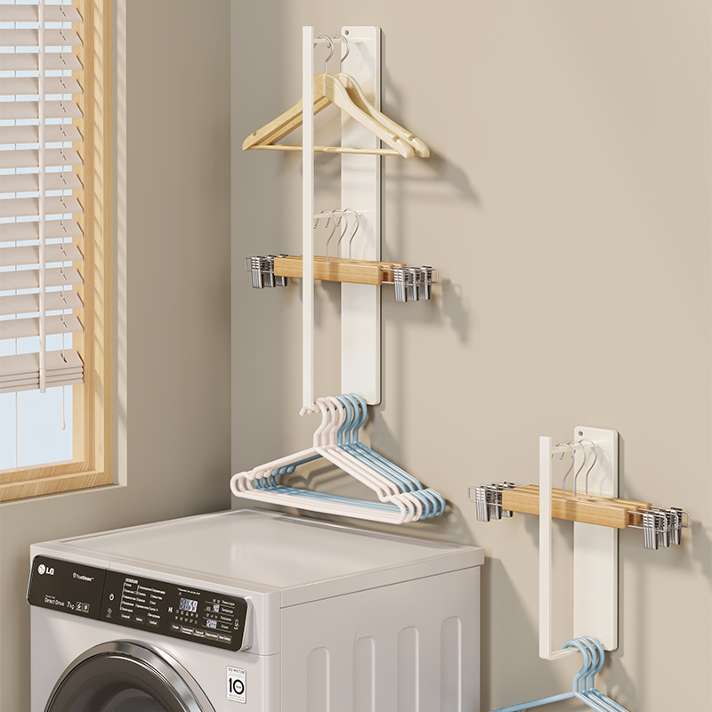 免打孔阳台衣架置物架