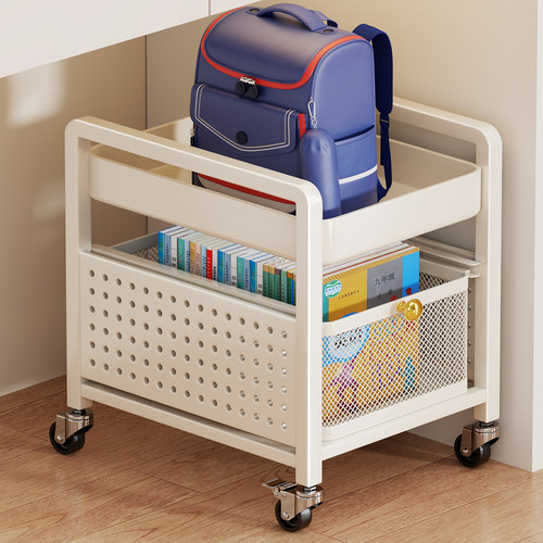 书包置物架桌下可移动滑轮柜