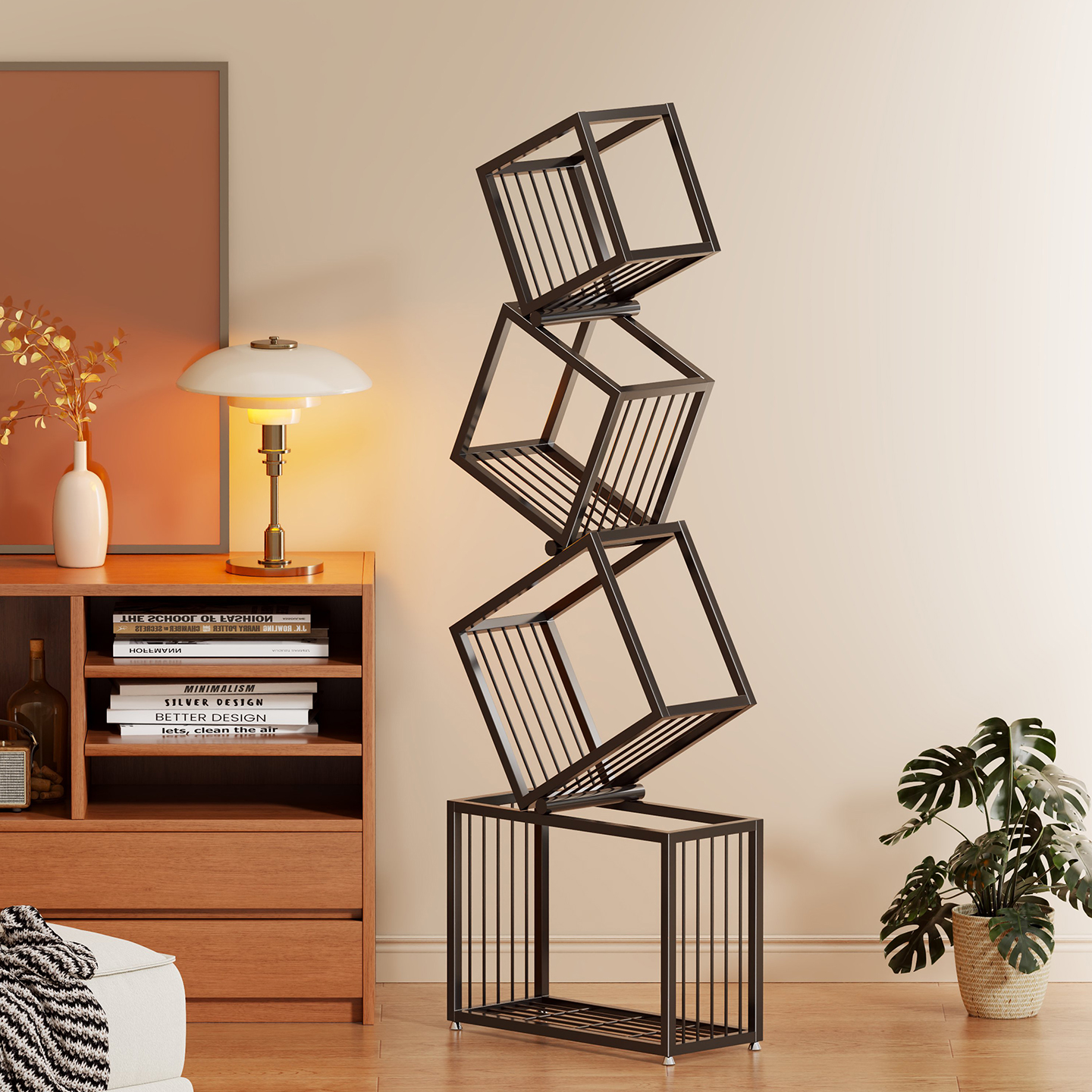 创意转角书架落地简易书柜