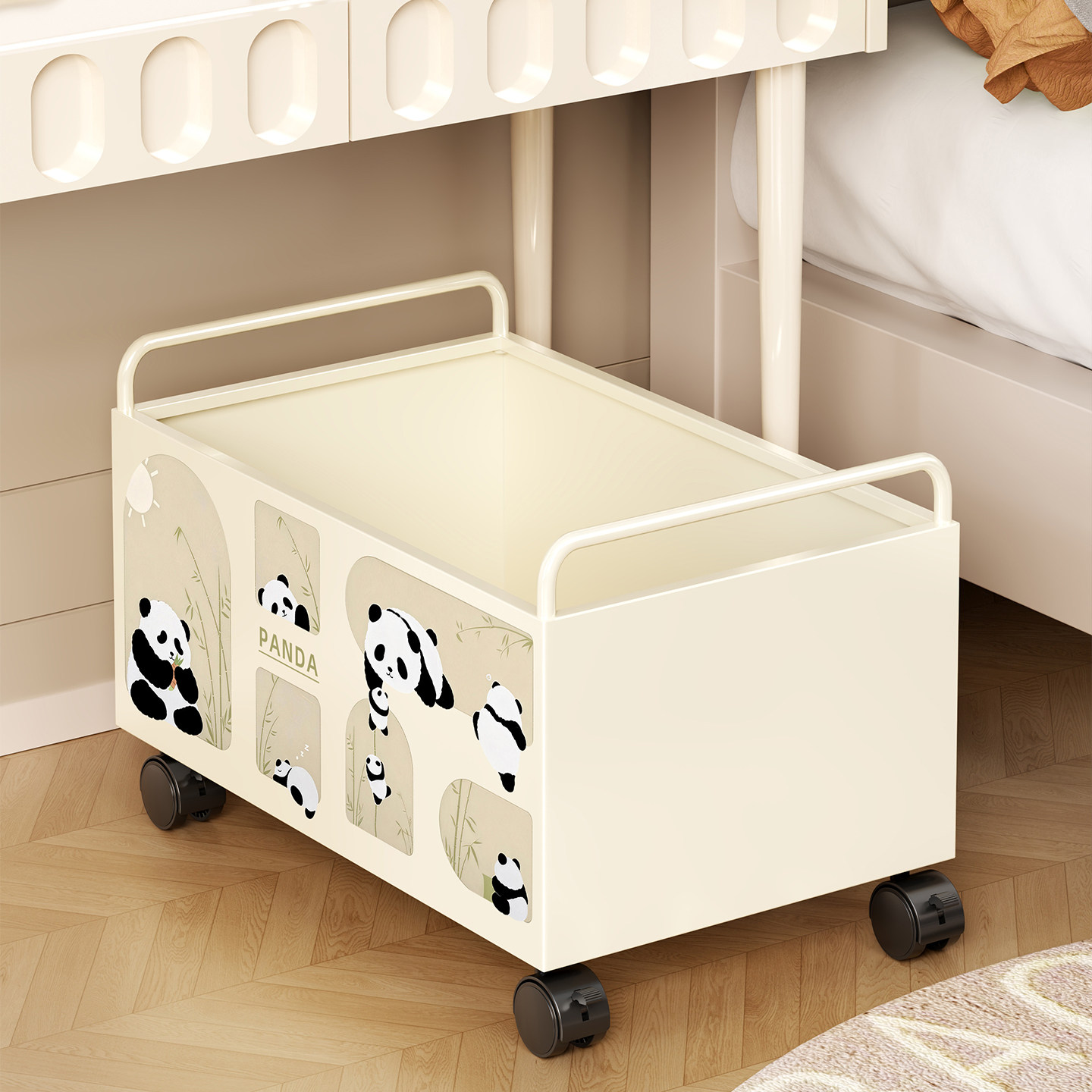 收纳箱办公室桌下文件书本教材带提手可移动整理筐子家用学生书箱