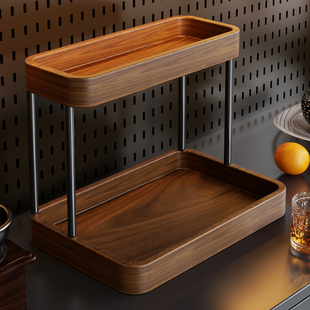 实木杯架杯子收纳置物架桌面餐边柜水杯咖啡杯餐桌台面客厅放置架