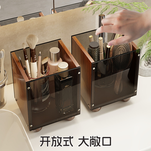 多功能梳子收纳筒卫生间置物架壁挂式墙上牙刷牙有盒神器放头梳的