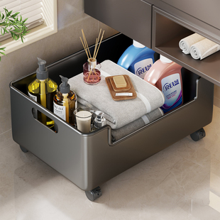 浴室柜下置物架子卫生间多功能洗衣机边洗衣篮脏衣篓小推车收纳筐