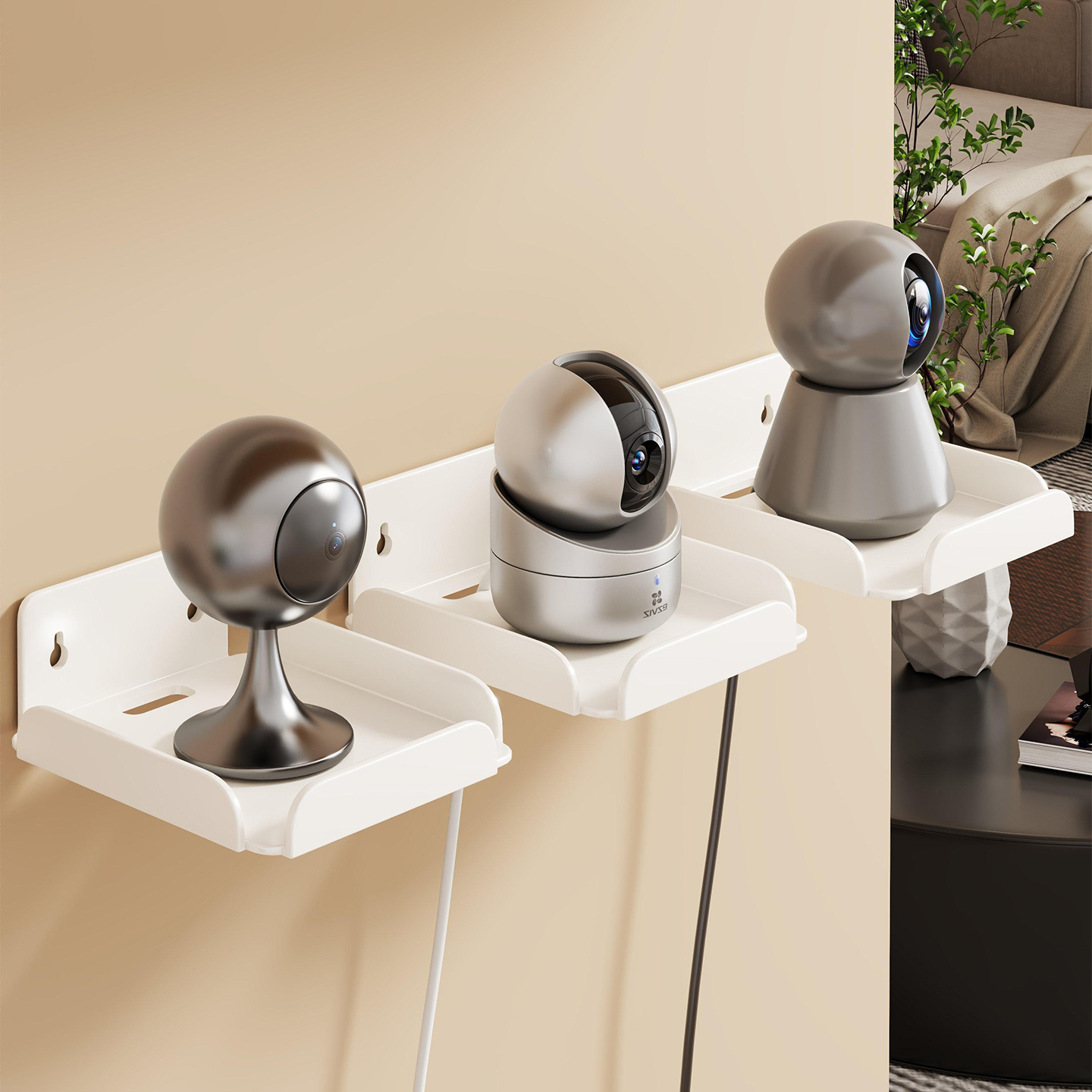 监控支架家用室内机顶盒无线wifi放置架免打孔壁挂路由器收纳架子