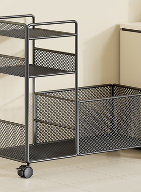 厨房多功能置物架蔬菜收纳筐落地菜篮家用储物放菜篮子菜架小推车