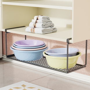 浴室柜下脸盆架卫生间悬挂式脸盆置物架空间利用神器洗脸盆收纳架