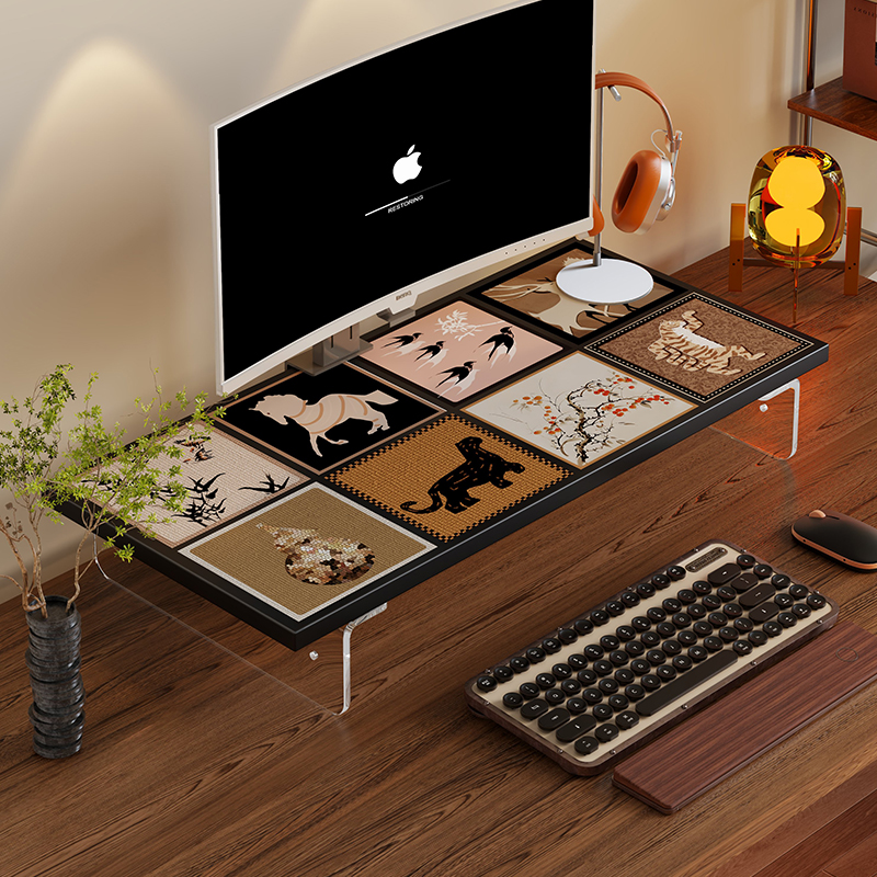 桌面置物架显示器增高架台式电脑屏幕抬高支架办公桌分层收纳架子