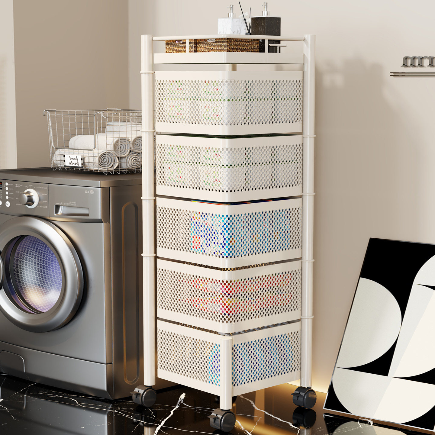 浴室置物架阳台洗衣机侧多功能收纳架家用移动整理架多层储物架子,收纳整理,整理架/置物架/收纳架,淘宝优惠券,粉丝福利购,淘宝优惠卷