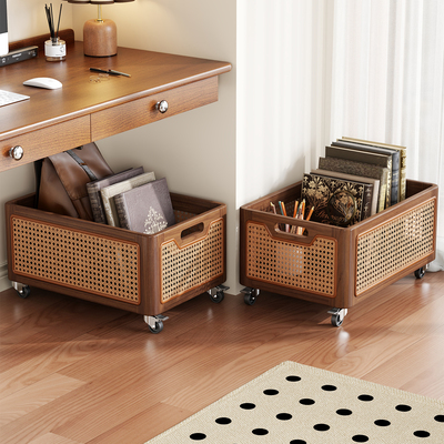 实木书包置物架工位放包小推车