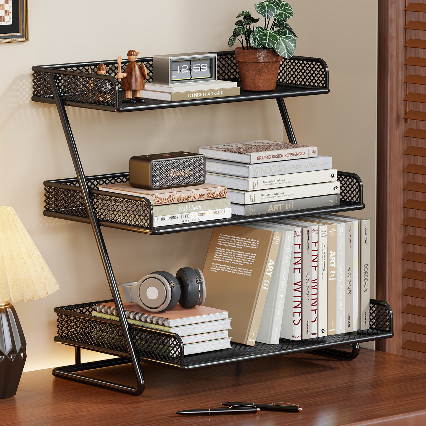 桌面置物架学生书桌多层书架小型书本收纳架办公桌工位立式文件架,住宅家具,书架,淘宝优惠券,粉丝福利购,淘宝优惠卷