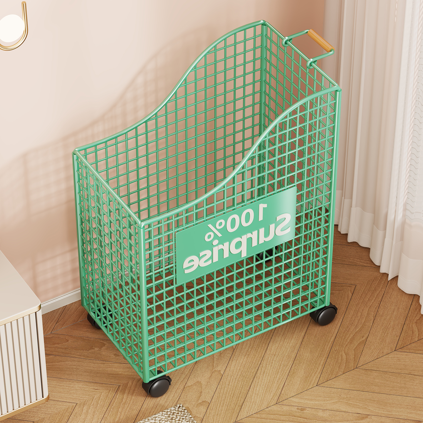 瑜伽垫收纳筐大容量带轮可移动