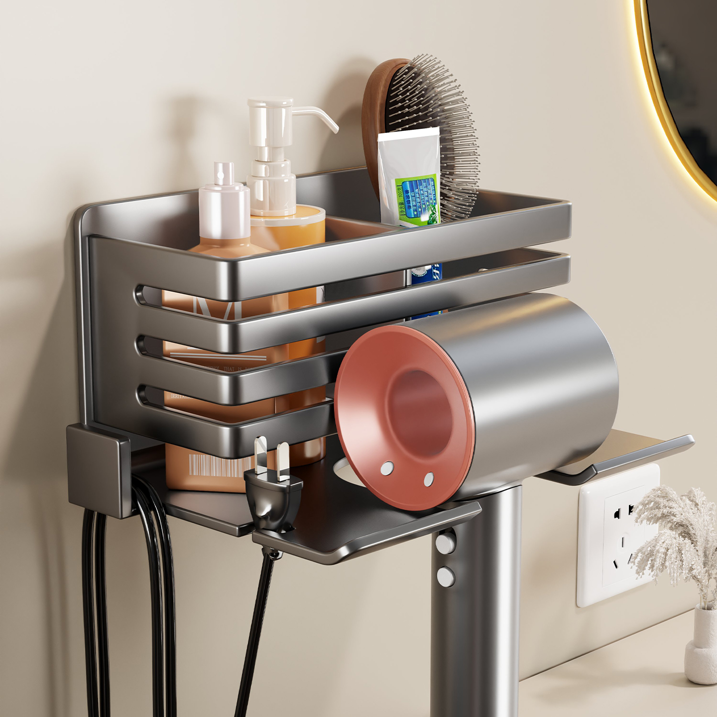 梳子收纳架风筒置物架