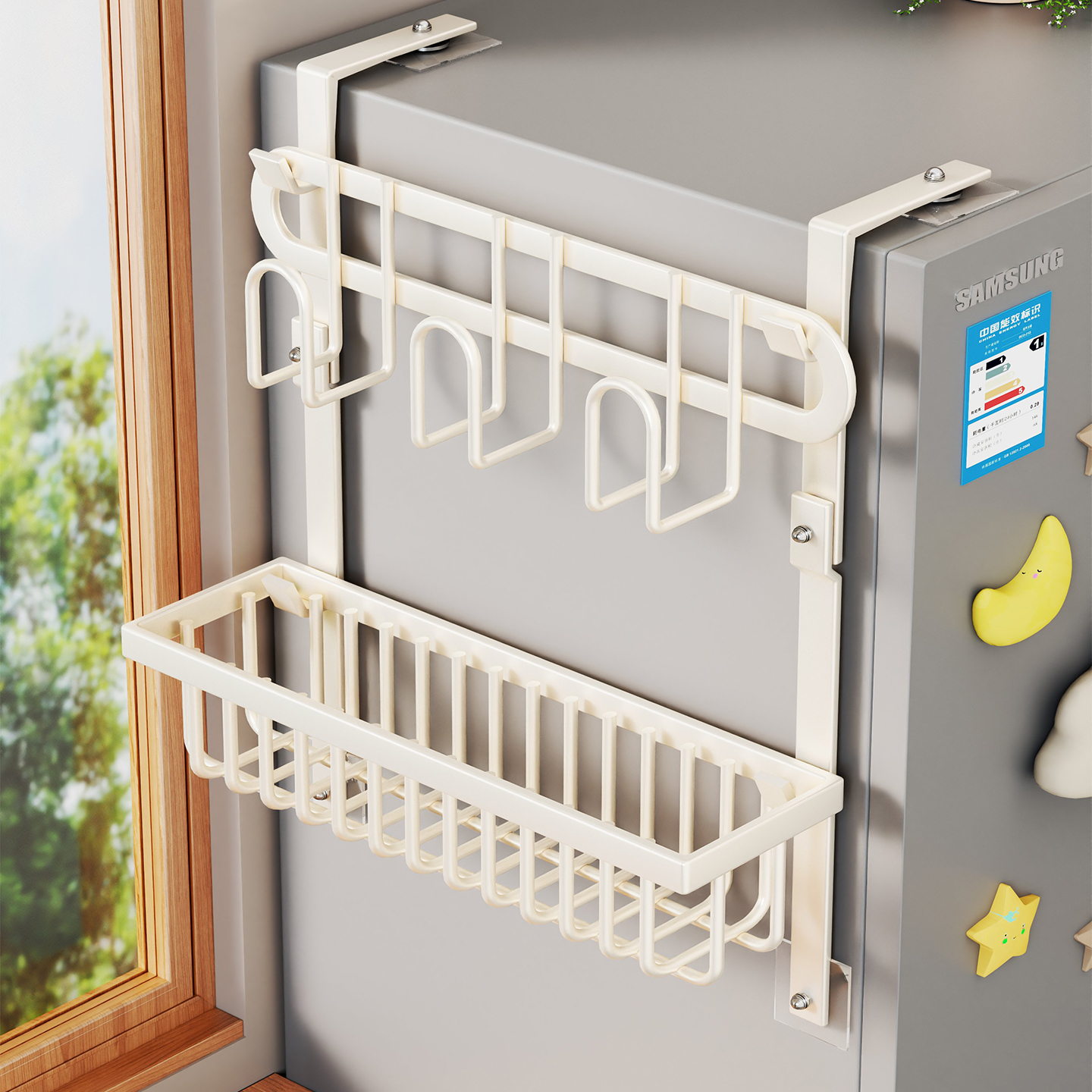 厨房置物架冰箱侧边悬挂架多层