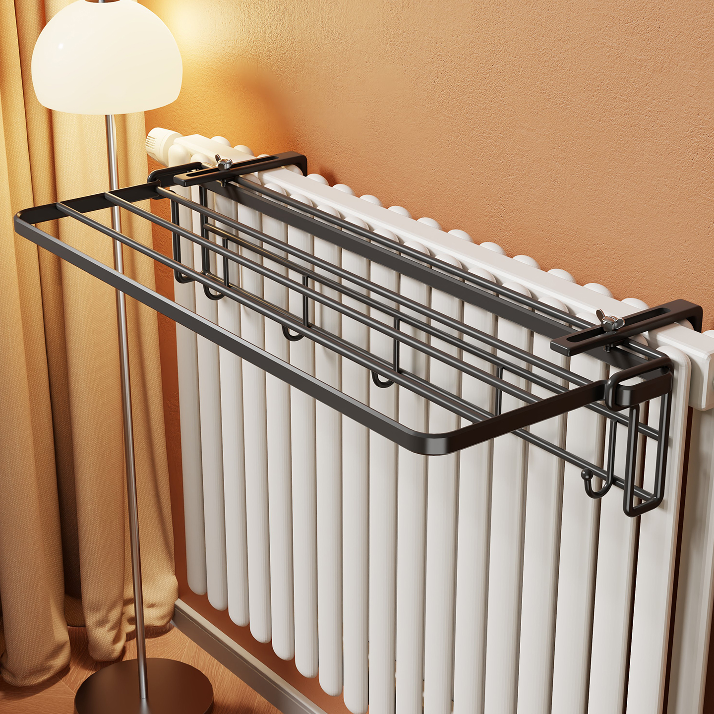 暖气片置物架晾衣架专用收纳架