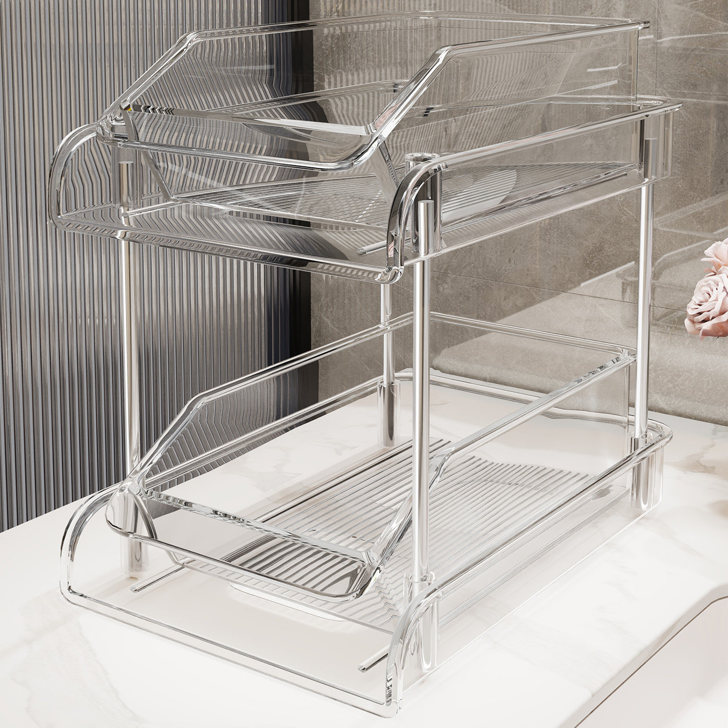 化妆品收纳盒卫生间台上抽拉式护肤品置物架梳妆台桌面多层面膜架,家庭/个人清洁工具,浴室角架/置物架,淘宝优惠券,粉丝福利购,淘宝优惠卷