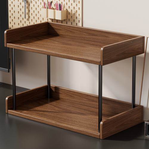 实木桌上书架桌面家用宿舍小型