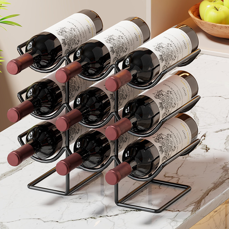 红酒架子家用葡萄酒架摆件红酒架简易桌面酒柜置物架多瓶格子放酒,收纳整理,红酒架,淘宝优惠券,粉丝福利购,淘宝优惠卷