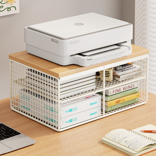 打印机置物架办公室桌面小型复印机收纳架工位带轮文件分层放置架